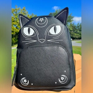 Mad Engine Cat Witch Pentagram Mini Backpack Occult Gothic Style NWT